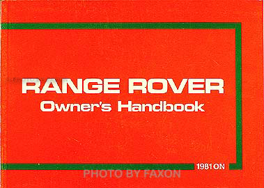 1989 land rover owners manual