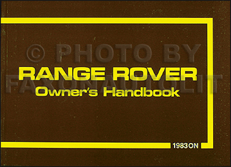 1983-1985 Range Rover Owner's Manual Reprint 