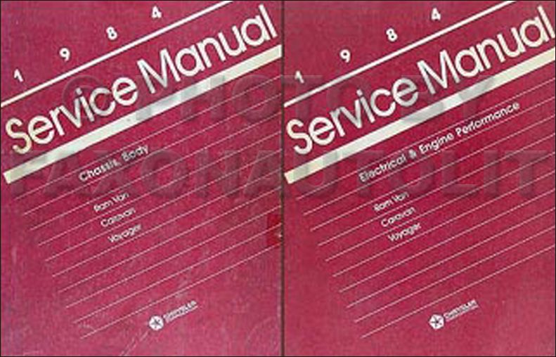 1984 Caravan and Voyager Van Repair Manual Original 2 Volume Set 