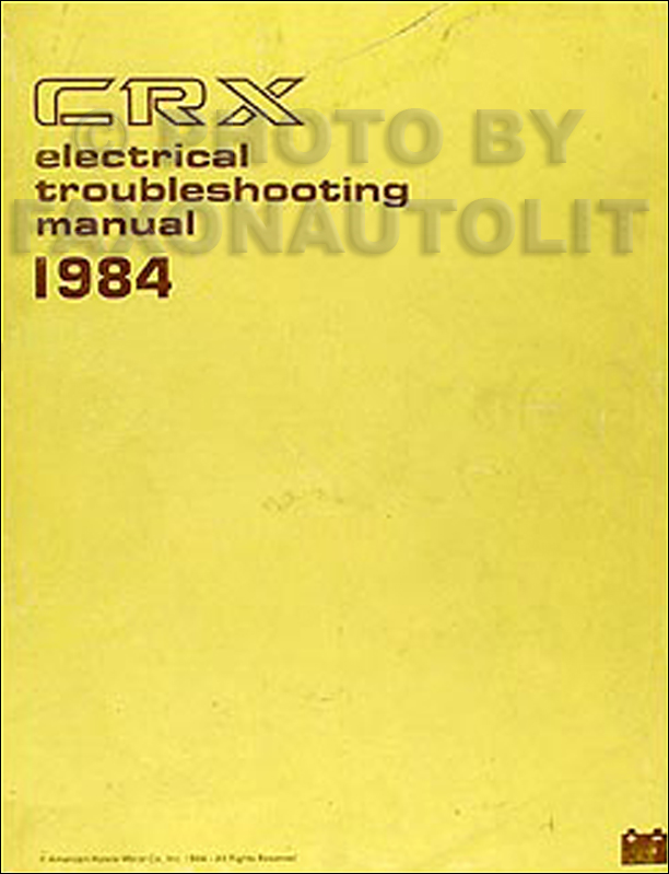 1984 Honda CRX Electrical Troubleshooting Manual Original 