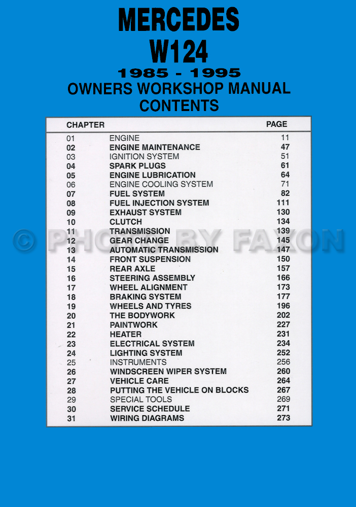 Mercedes benz w124 230e workshop manual #3