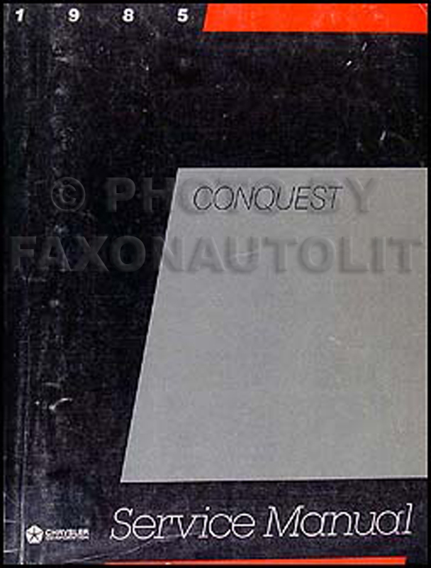 1985 Dodge & Plymouth Conquest Shop Manual Original 