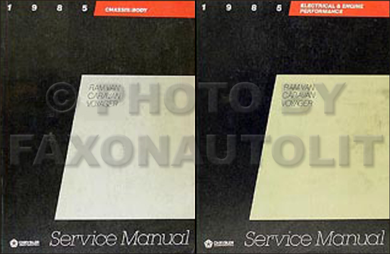 1985 Caravan and Voyager Repair Manual Original 2 Volume Set