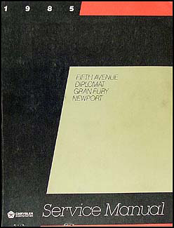 1985 RWD Repair Shop Manual Original - Diplomat Gran Fury 5th Avenue Newport