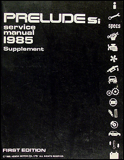 1985 Honda Prelude Si Repair Manual Supplement Original 