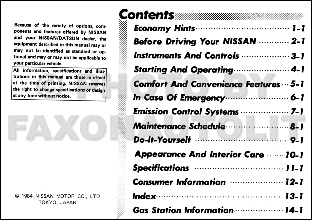 Nissan sentra 1985 manual #8