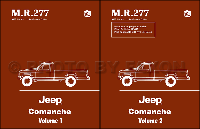19861988 Jeep Comanche Shop Manual Set ReprintMR 277