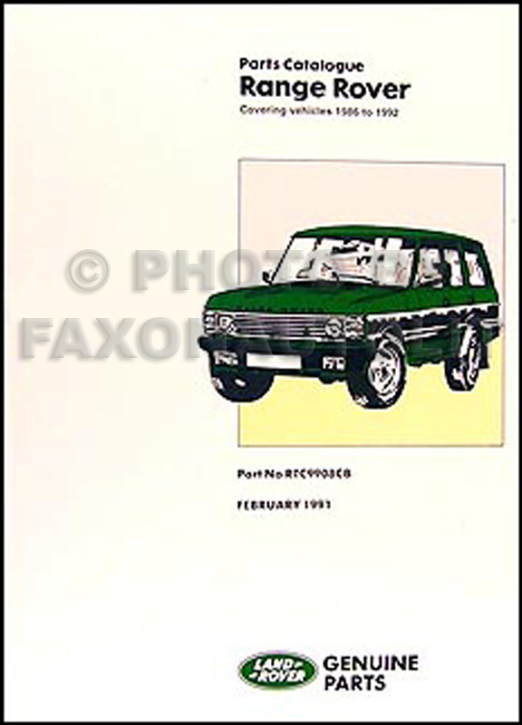1986-1992 Range Rover Parts Book Reprint