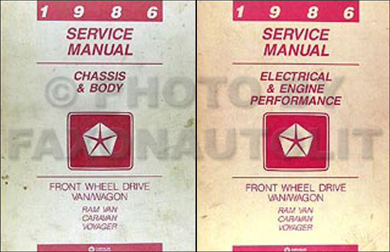 1986 Caravan and Voyager Repair Manual Original 2 Volume Set