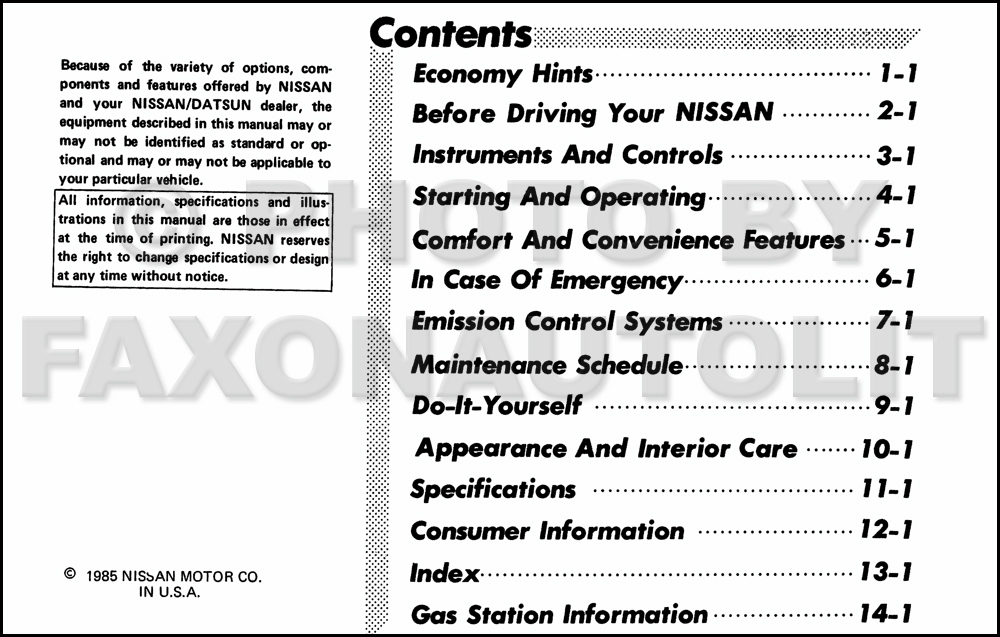 Nissan sentra 1986 manual #5