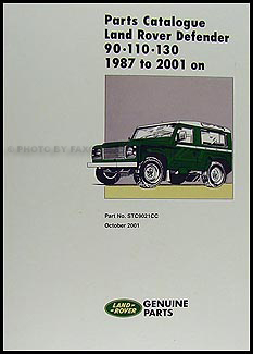 1987-2001 Land Rover Defender Parts Book Reprint