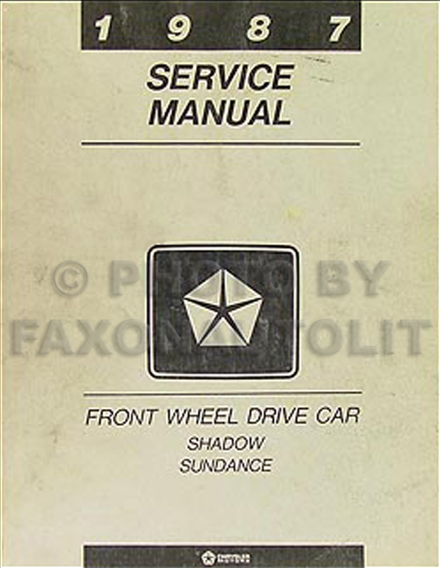 1987 Shadow Sundance Repair Manual Original