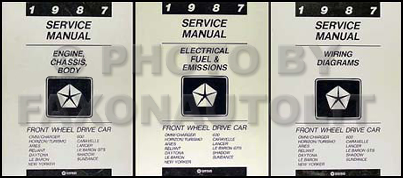 1987 MoPar FWD Car Repair Manual 2 Vol Set