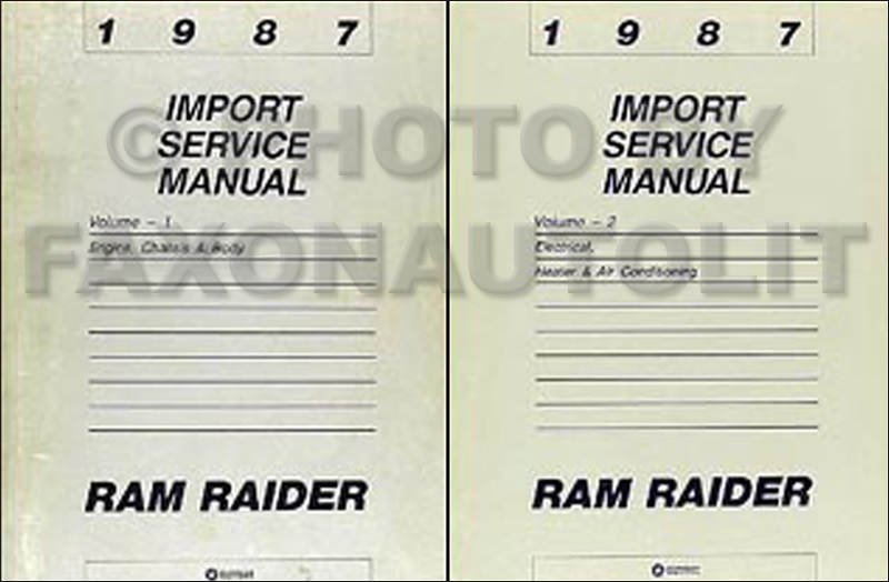 1987 Dodge Ram Raider Shop Manual Original 2 Volume Set 