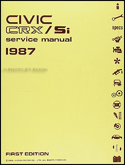 1987 Honda CRX & Si Repair Manual Original 