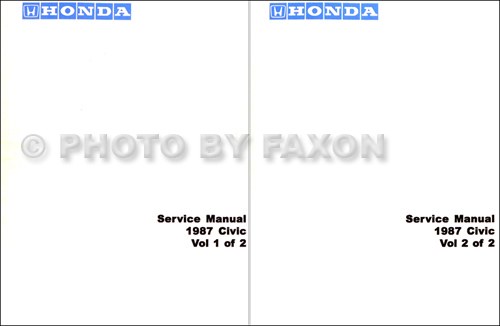 1987 Honda Civic Hatchback, Sedan, Wagon Repair Manual Original 