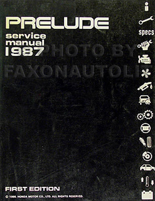 1987 Honda Prelude Repair Manual Original 