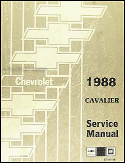1988 Chevy Cavalier Repair Shop Manual Original Chevrolet