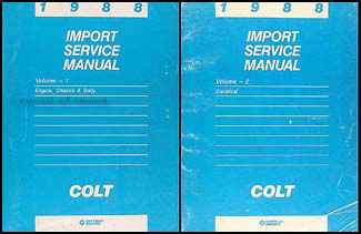 1988 Colt Shop Manual Original 2 Volume Set