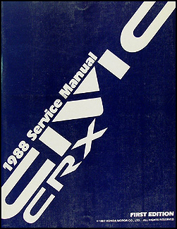 1988 Honda CRX & Si Repair Manual Original 