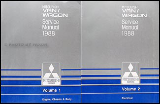 1988 Mitsubishi Van & Wagon Repair Manual 2 Volume Set Original 