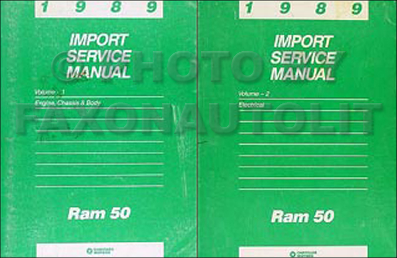 1989 Dodge Ram 50 Truck Shop Manual Original 2 Volume Set 