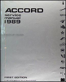 1989 Honda Accord Repair Manual Original 