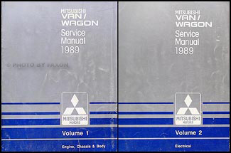 1989 Mitsubishi Van & Wagon Repair Manual 2 Volume Set Original