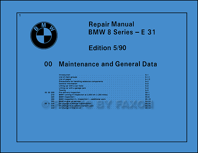 Bmw 850i workshop manual #3