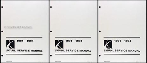 1991-1994 Saturn Shop Manual Factory Original Binder 3 Vol. Set