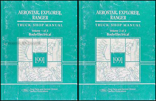 1991 Service Specs Book Original Ranger Explorer Aerostar Ford