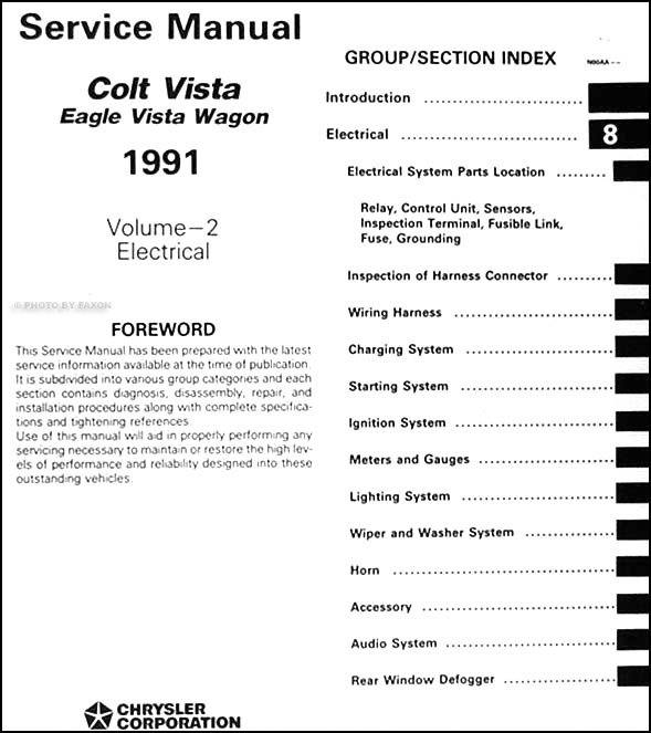 Dodge Colt Dl. 1991 Colt Vista amp; Eagle Vista