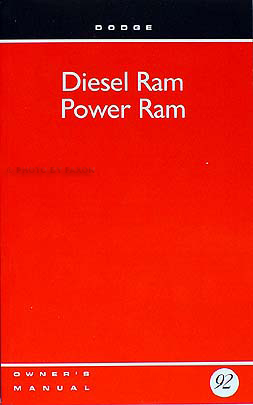 1992 Dodge Diesel Ram Pickup Truck Original Owner's Manual 92