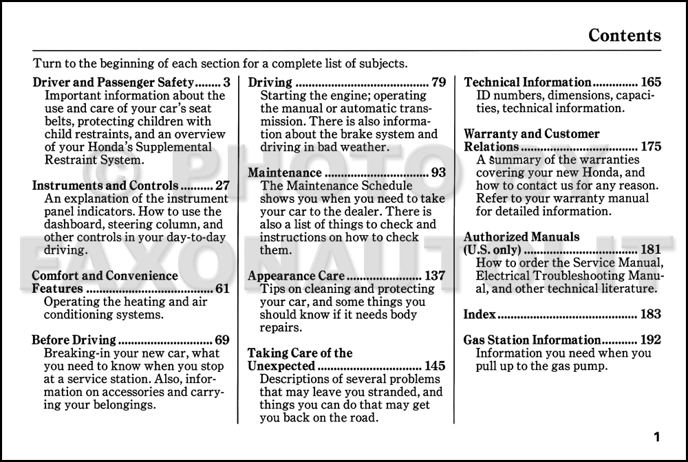 1993 Civic honda owner manual #2