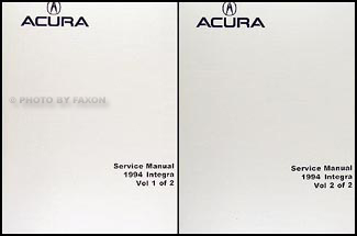 1994 Acura Integra Shop Manual Factory Reprint 2 Volume Set