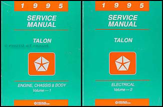 1995 Eagle Talon Shop Manual Original 2 Volume Set 