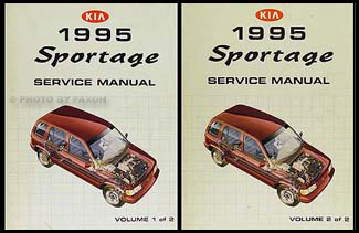 1995 Kia Sportage Repair Manual 2 Volume Set Original 