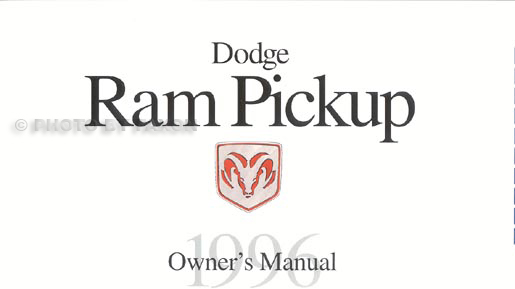 1996 Dodge Ram Pickup Truck Original Owner's Manual 96 Gasoline models