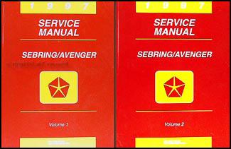 1997 Chrysler Sebring Dodge Avenger Repair Shop Manual Original 2 Volume Set 