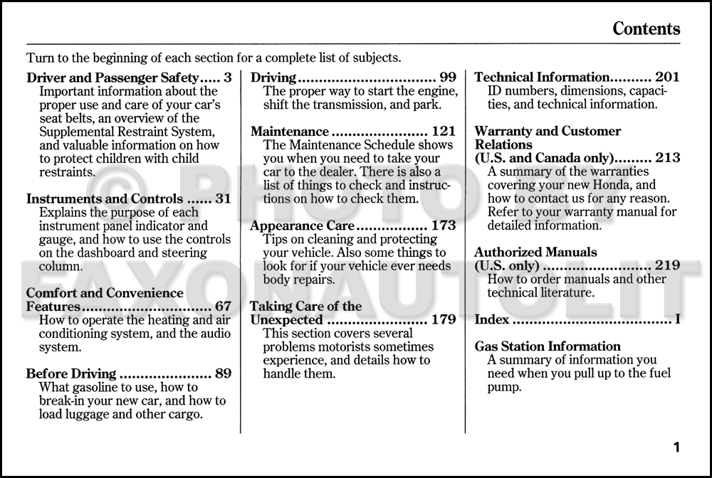 1997 Honda civic user manual #7