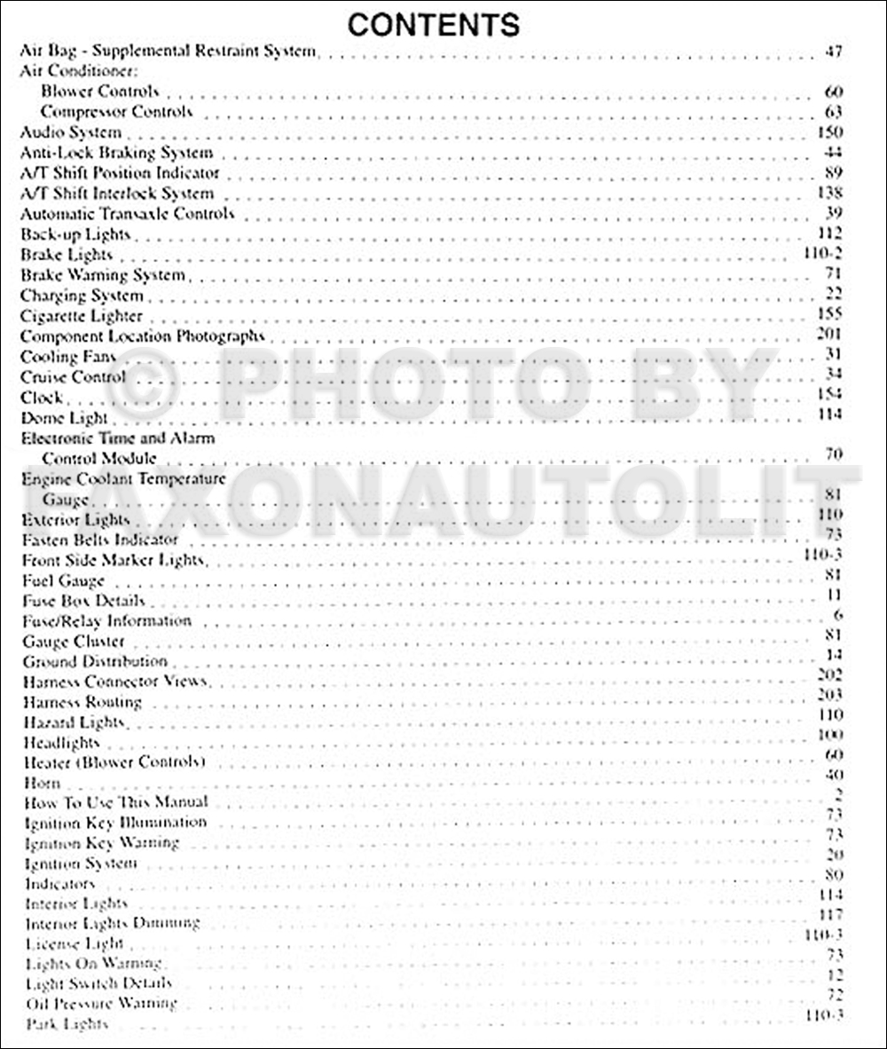 1997 Kia Sephia Electrical Troubleshooting Manual Wiring