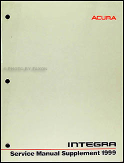 1999 Acura Integra Shop Manual Original Supplement 