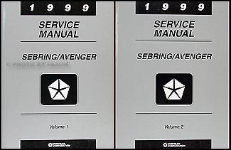 1999 Chrysler Sebring Dodge Avenger Repair Shop Manual Original 2 Volume Set 