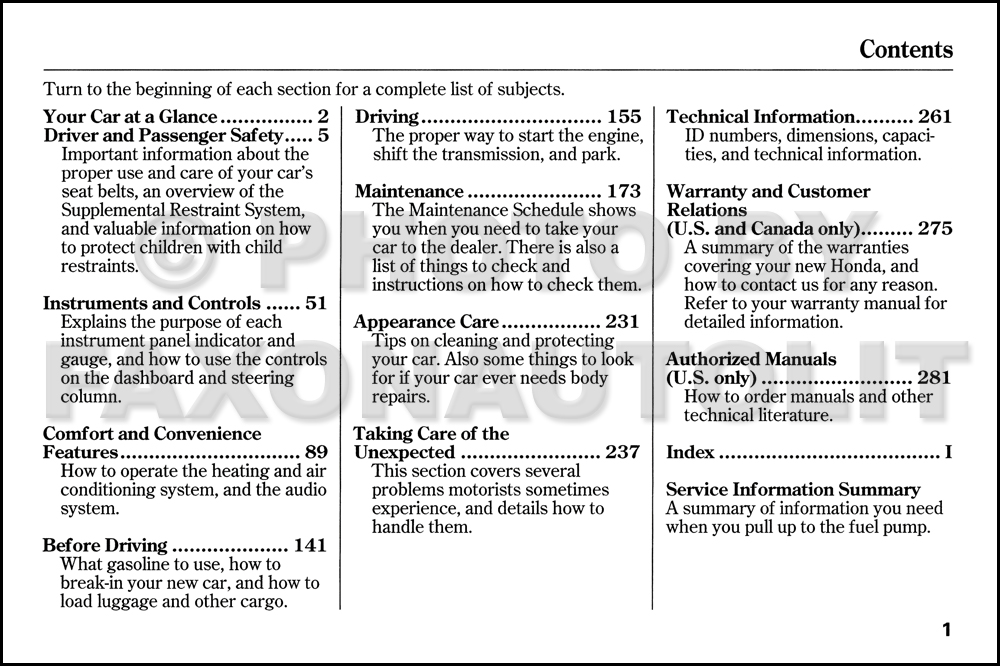 1999 Honda civic owners manual #7