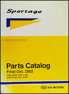 2001-2002 Kia Sportage Parts Book Original 