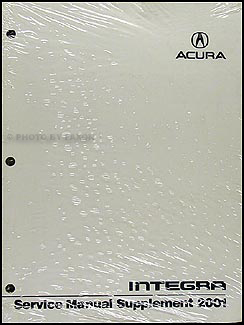 2001 Acura Integra Shop Manual Original Supplement 