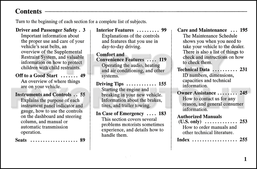 2001 Honda passport owners manual #6