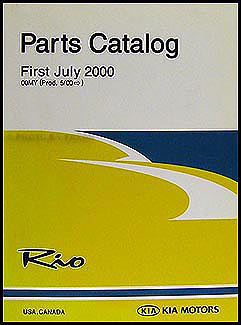 2001 Kia Rio Parts Book Original 