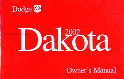 2002 Dodge Dakota Pickup Truck Original Owner's Manual