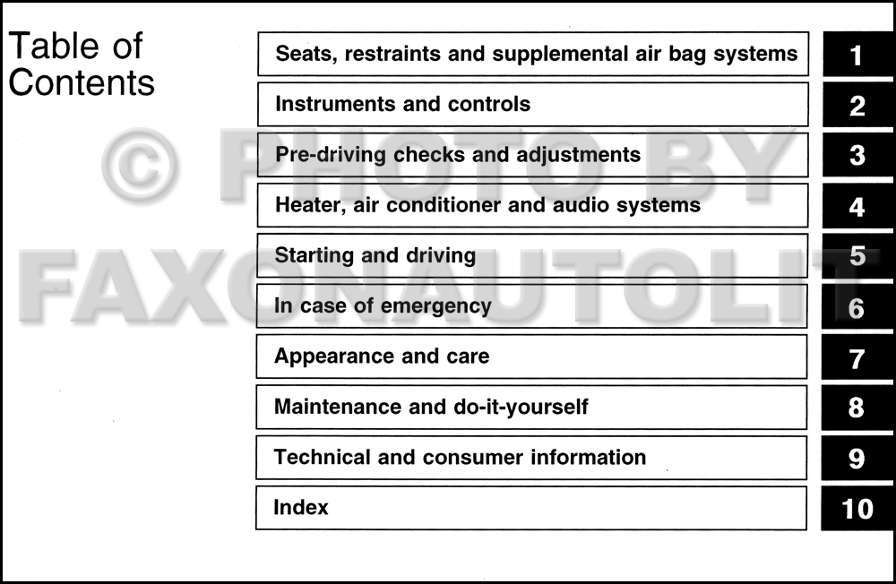 2002 Nissan maxima owners manual #10